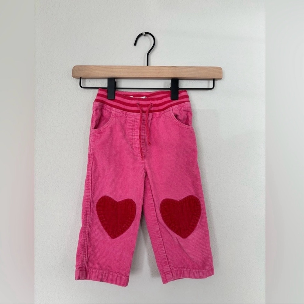 💗 Baby Boden Pink Cord Pants w/ Heart Knees (18–24M) 💗